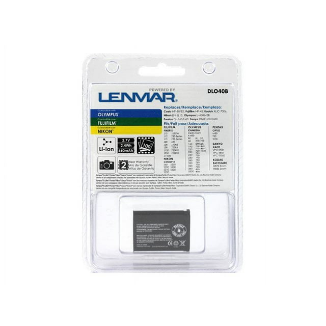 Lenmar NoMEM DLO40B - Camera battery - Li-Ion - 660 mAh - for Casio EXILIM-EX-H60, ZS160, ZS180, ZS190, ZS210, ZS240, ZS260; Fujifilm Instax Mini 90