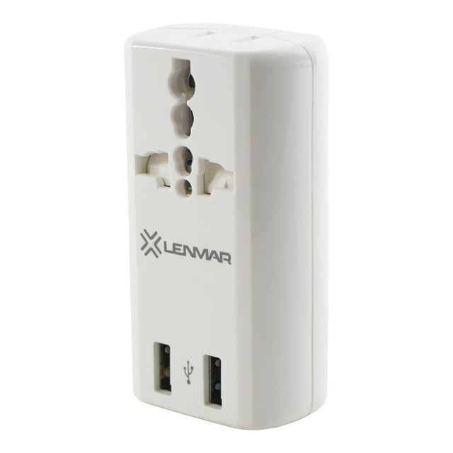Lenmar Ultra-Compact All-in-One Travel Adapter with USB Port (White), AC150USBW