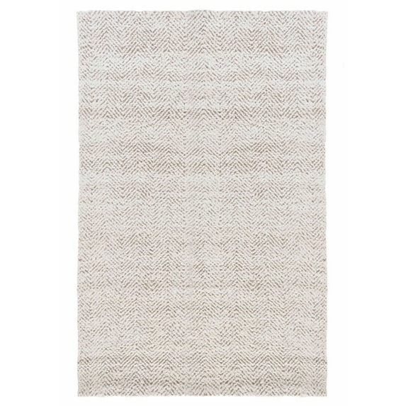 Benjara Lenn 2 x 3 Handspun Area Rug, Herringbone Woven Pattern, Ivory Brown Jute