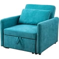 thumbnail image 1 of Lenna Green Flanneiette Tufted Convertible Chair, 1 of 1