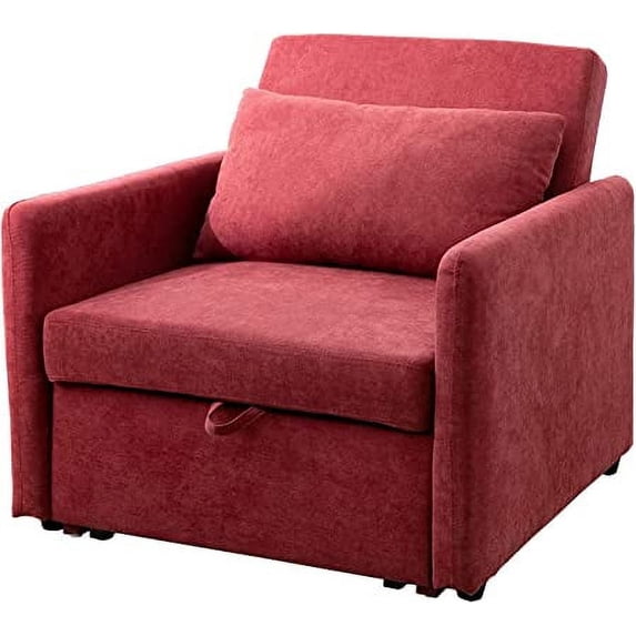 Lenna Green Flanneiette Tufted Convertible Chair