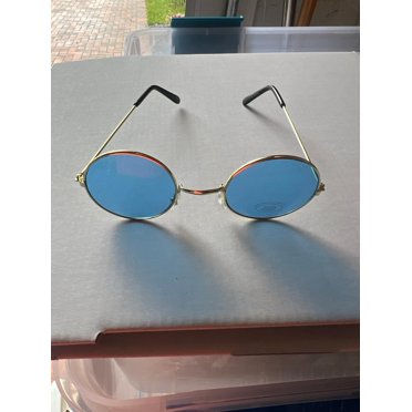 Dweebzilla Round Oversized John Lennon Style Clear Lens Glasses - Retro Metal Frames