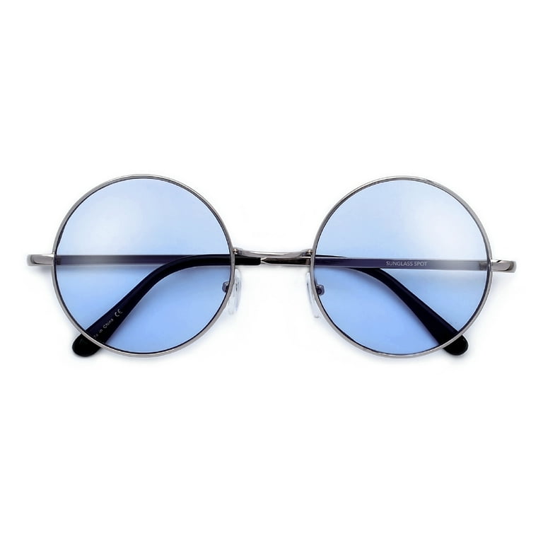 50mm retro inspired round metal sunglasses discount