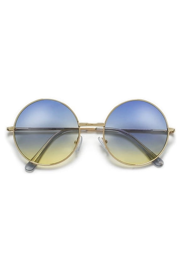 Lennon Inspired Colorful Ombre Lens Retro Round 50mm Metal Sunglasses