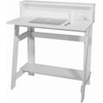 thumbnail image 1 of Lennox Hutch Computer Desk, Small Desk for Home Office, Compact Writing Desk, White, 1 of 10