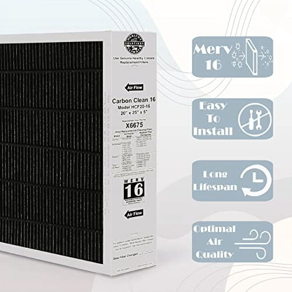 Lennox x6672 16x25x5 furnace filter lennox healthy climate carbon