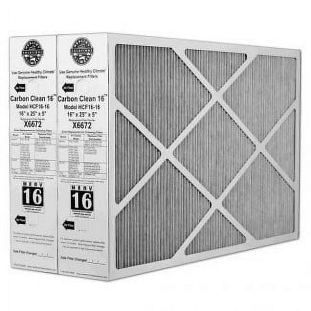 Lennox X6672 MERV 16 Furnace Filter 16x25x5 2 Pack for Central Heat