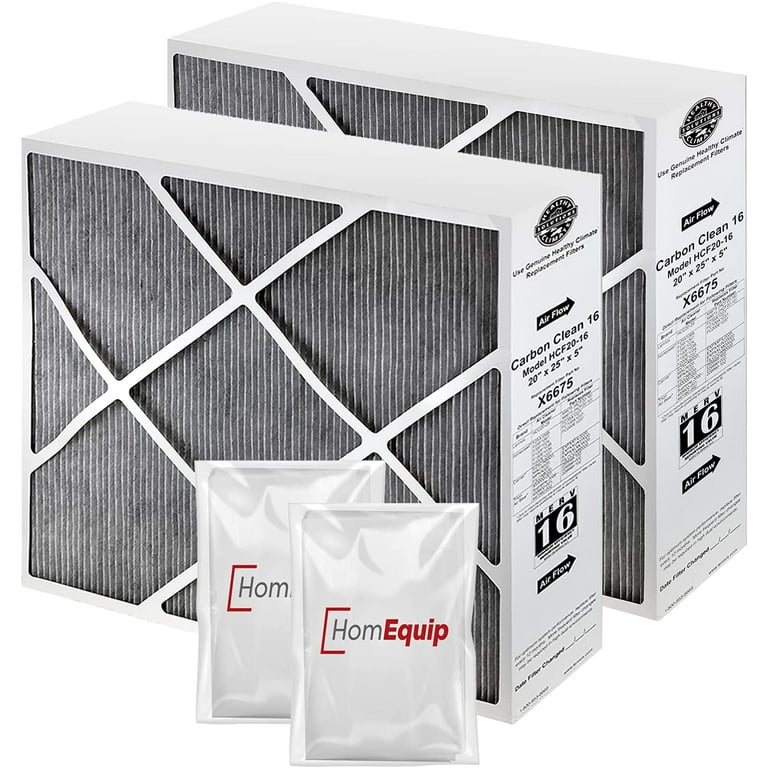 Lennox X6675 HVAC Furnace Filters, 20x25x5 Merv 16 Carbon Clean