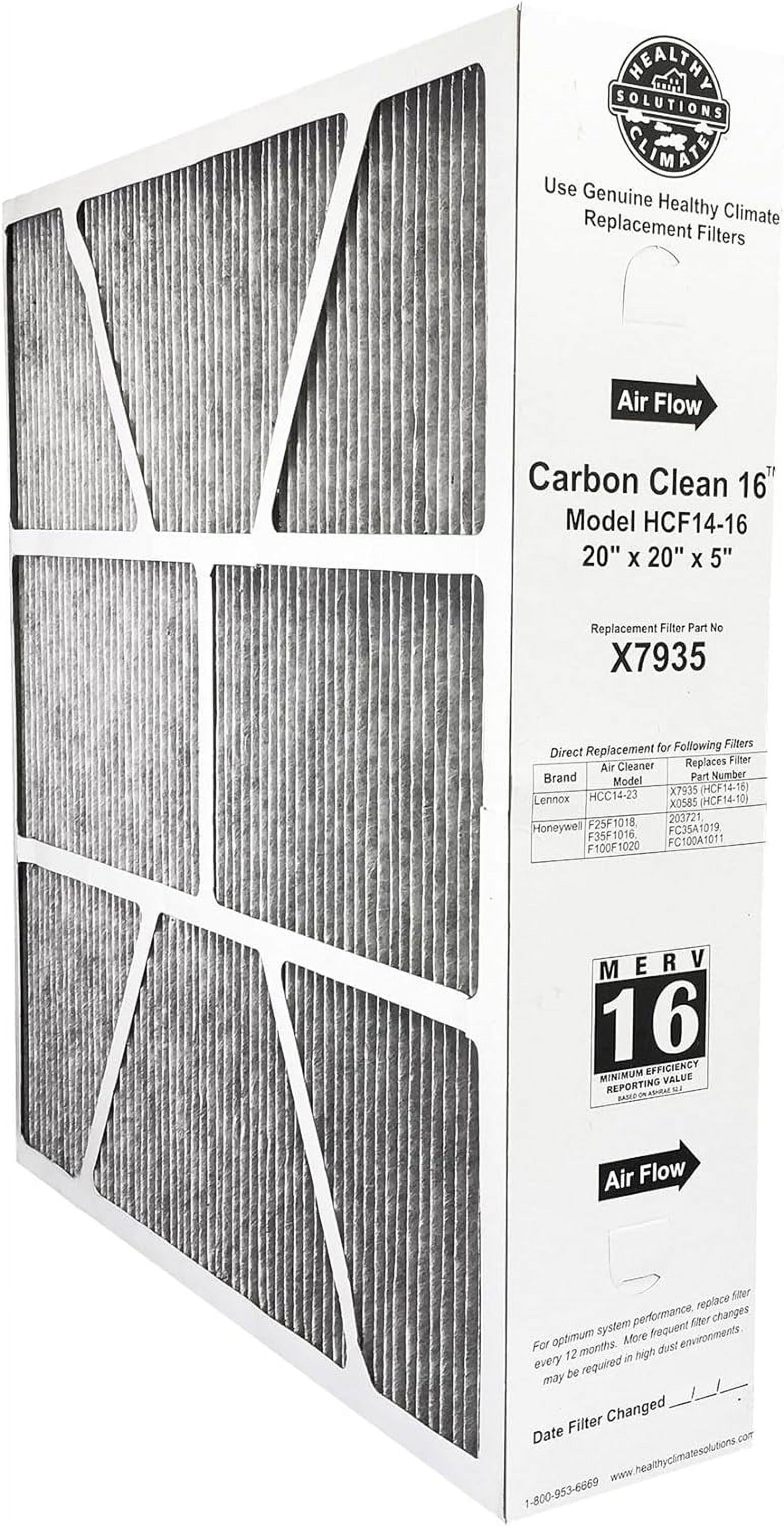 Filter Climate Lennox X7935 Carbon Clean Healthy Climate MERV 16 Filter (2 Pack ...