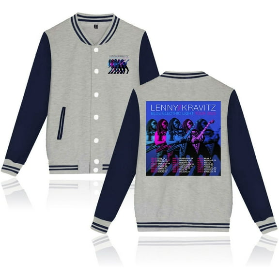 Lenny Kravitz Blue Electric Light 2025 Tour Jackets Hip Hop Style Baseball Uniform