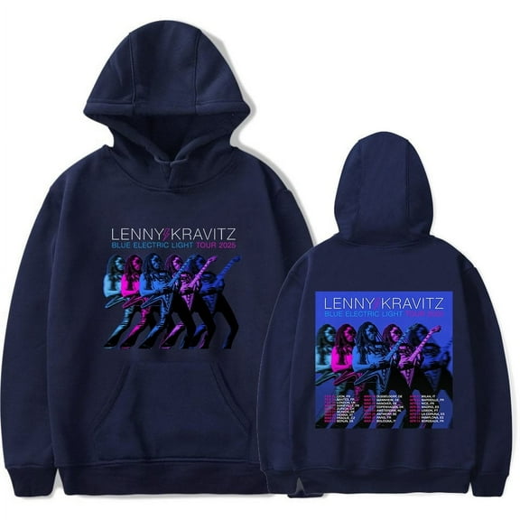 Lenny Kravitz Blue Electric Light Tour 2025 Hoodies Cosplay Pullover Hip Hop Sweatshirt
