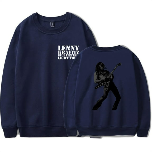 Lenny Kravitz Blue Electric Light Tour Sweatshirts Hip Hop Crewneck Unisex Clothes