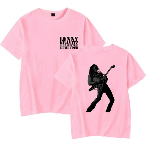 Lenny Kravitz Blue Electric Light Tour Tshirt Cosplay Short Sleeve Tee Women Men Tops