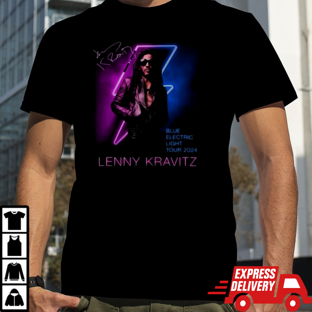 Lenny Kravitz Electric Blue Light Tour 2024 Signature T Shirt