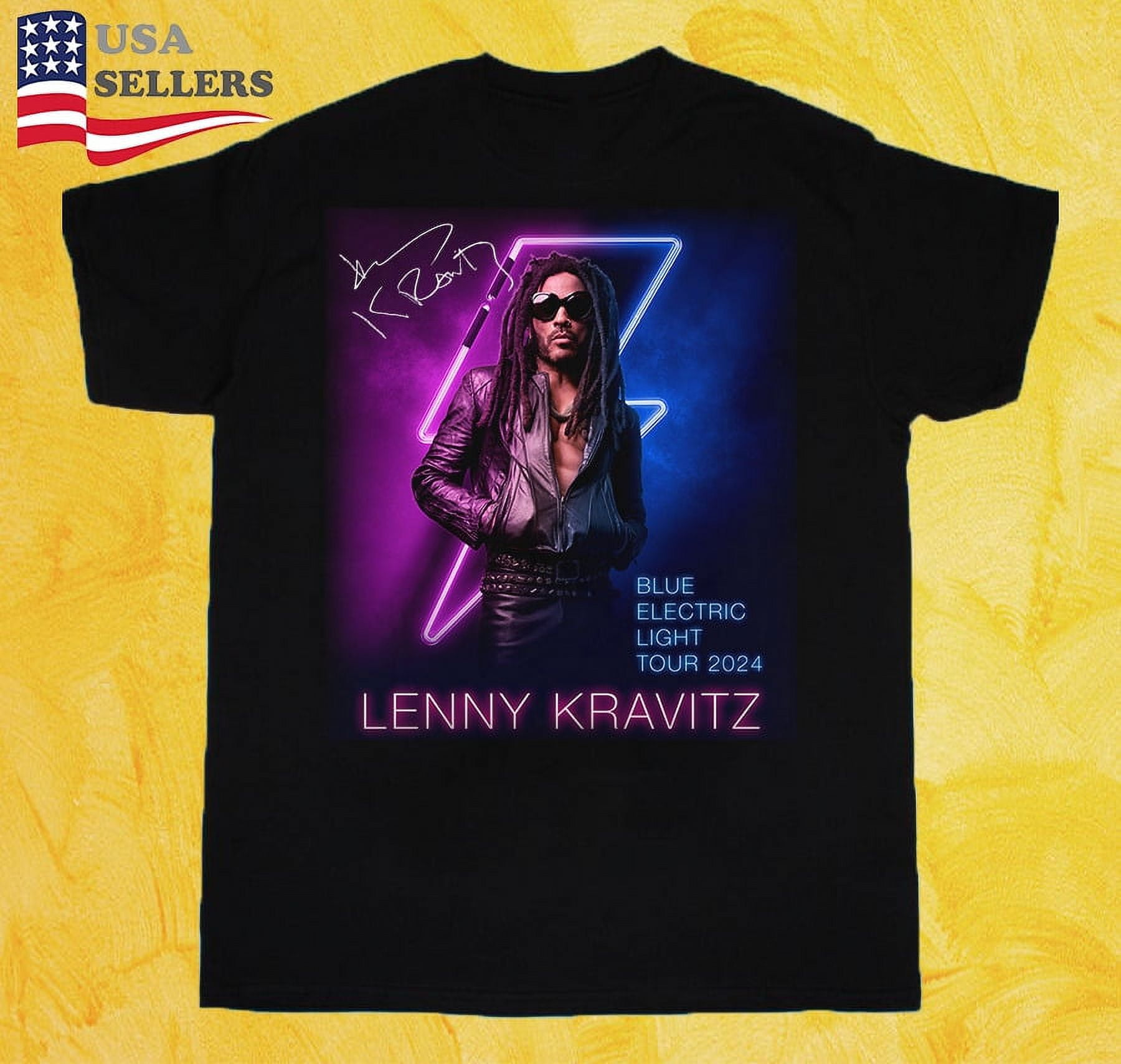 Lenny Kravitz Electric Blue Light Tour 2024 Signature Unisex TShirt