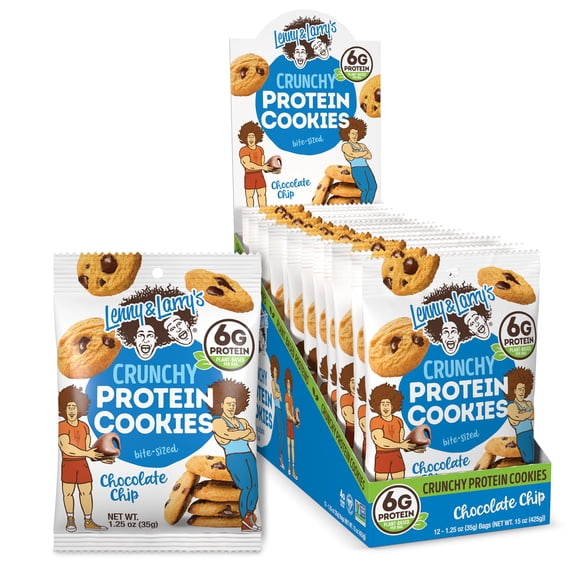 Lenny & Larry's Cookie Chocolate Chip Plant Protein Vegan Pouch 6g 1.25 oz Pack of 12