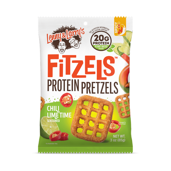 Lenny and Larry's Fitzels Protein Pretzels, Chili Lime, 20g Protein, 3 oz