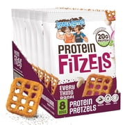 Lenny & Larrys Fitzels Protein Pretzels Snack, Everything Bagel, 20g of Protein, 8 Pack