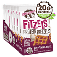 thumbnail image 1 of Lenny & Larry's Fitzels Protein Pretzels Snack, Everything Bagel, 20g of Protein, 8 Pack, 1 of 8