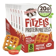 Lenny & Larry's Fitzels Protein Pretzels Snack, Pizza Palooza, 20g of Protein, 8 Pack