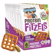 Lenny & Larrys Fitzels Protein Pretzels Snack,Taco Tuesday, 20g of Protein, 8 Pack