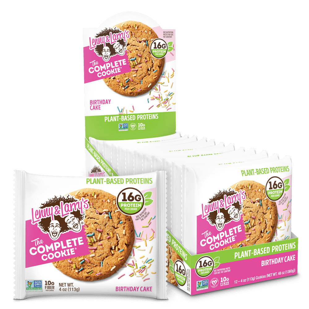 Lenny & Larry's The Complete Cookie, Birthday Cake Flavor, Soft Snack ...