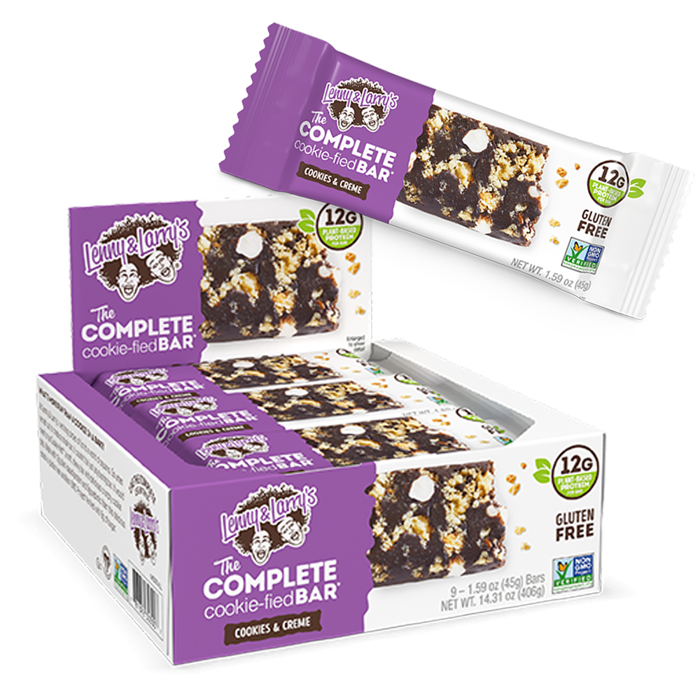 Lenny & Larry's The Complete Cookie-Fied Bar, Plant-Based Protein, Cookies & Creme, 9 ct - image 1 of 8
