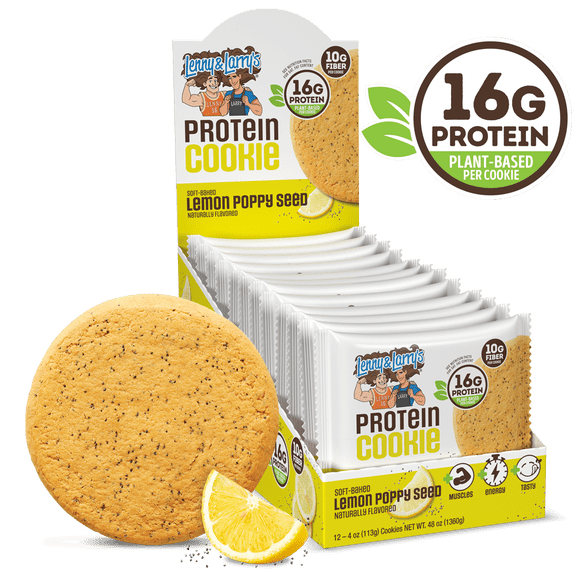 Lenny & Larry's Protein Cookie, Lemon Poppy Seed, 4 oz, 12 Ct