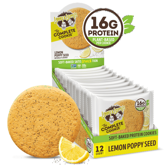 Lenny & Larry's The Complete Cookie, Lemon Poppy Seed, 4 oz, 12 Ct