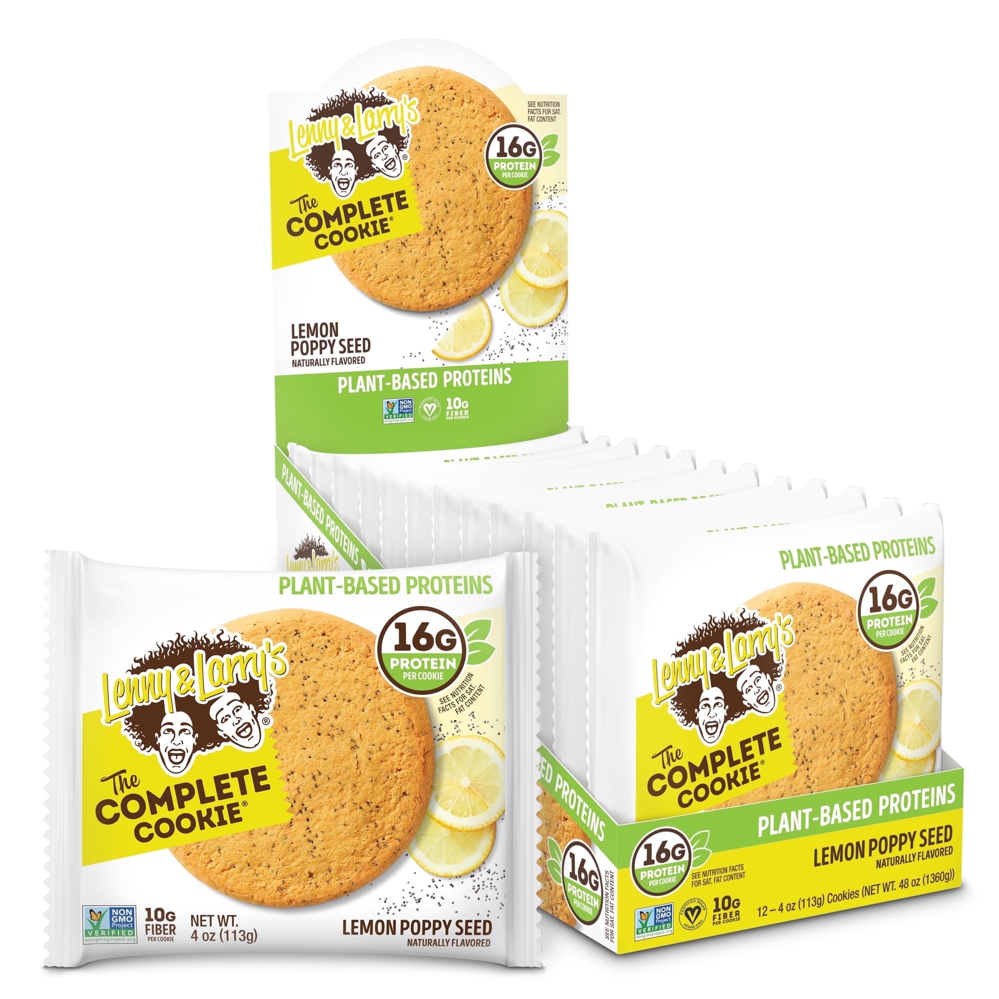 Lenny & Larry's The Complete Cookie, Lemon Poppy Seed, 4 oz, 12 Ct