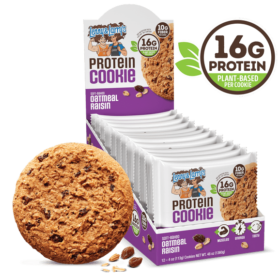 Lenny & Larry's Larry's Vegan Protein Cookie Oatmeal Raisin, 4 oz, 12 Ct