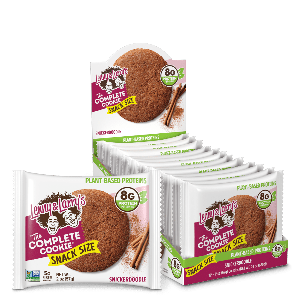 Lenny & Larry's The Complete Cookie, Snickerdoodle, Soft Baked, 8g Plant Protein, Vegan, Non-GMO, 2 Ounce Cookie (Pack of 12)