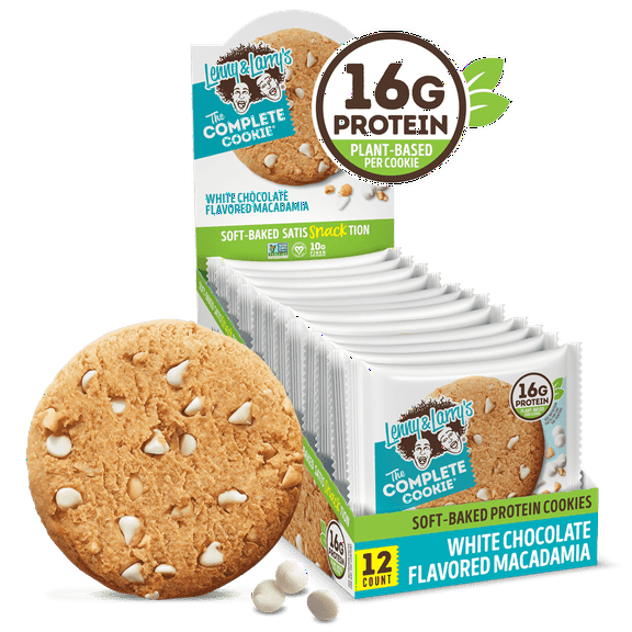 Lenny & Larry's The Complete Cookie, White Chocolate Flavored Macadamia, 4 oz, 12 ct