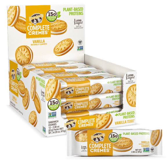 Lenny & Larry's The Complete Cremes, Plant-Based Protein Cookies, Vanilla , 12 Ct