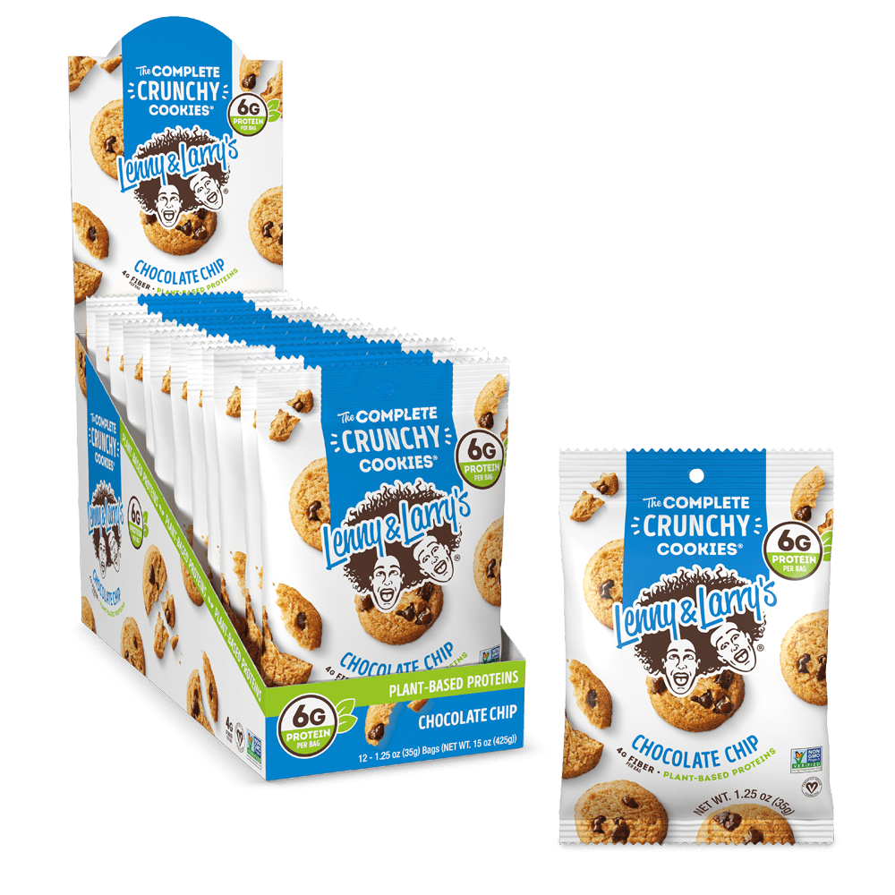 Lenny & Larry's The Complete Crunchy Cookies, Chocolate Chip, 1.25 oz, 12 Ct