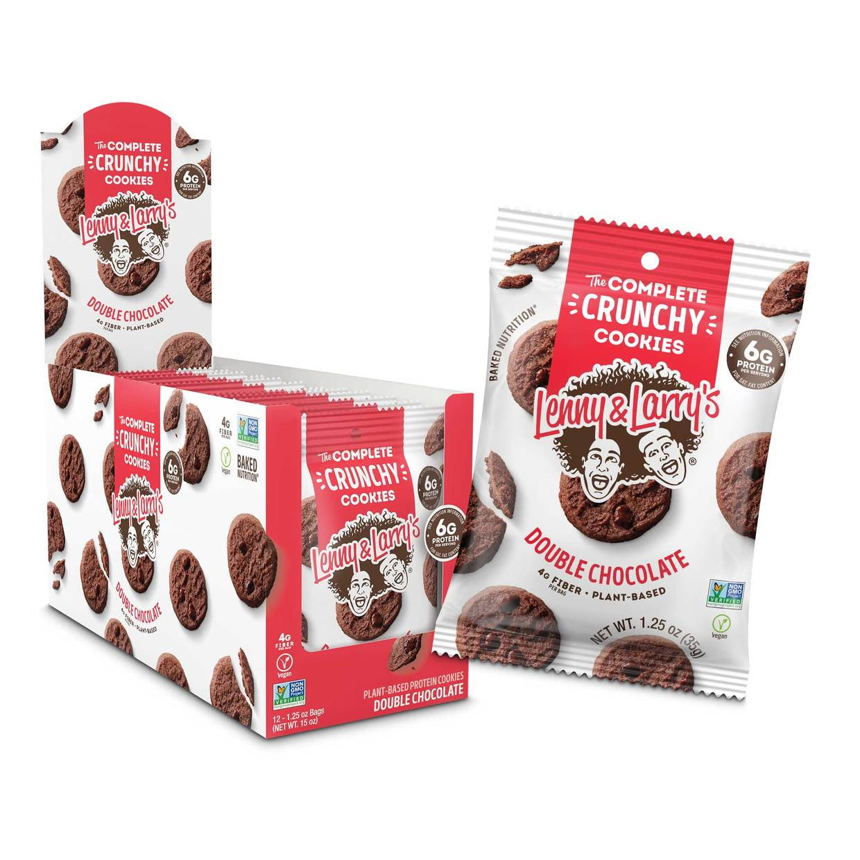Lenny & Larry's The Complete Crunchy Cookies, Double Chocolate, 1.25 oz, 12 Ct