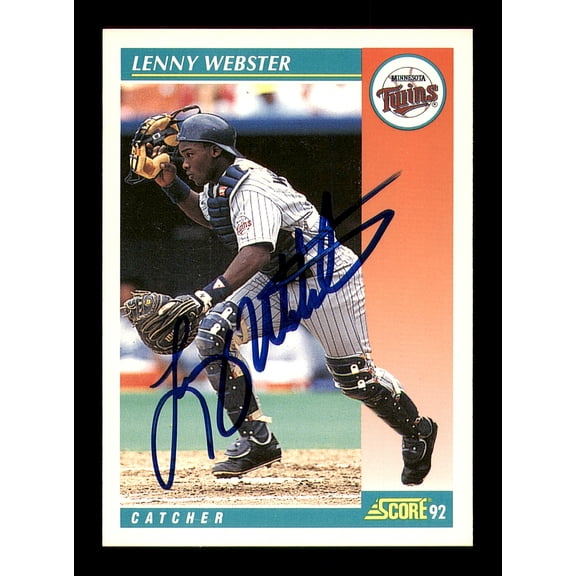 Lenny Webster Autographed 1992 Score Card #663 Minnesota Twins SKU #183951