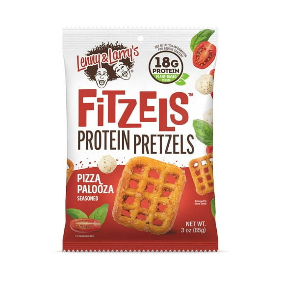 Lenny and Larry's Fitzels Protein Pretzels, Pizza Palooza, 20g Protein, 3oz