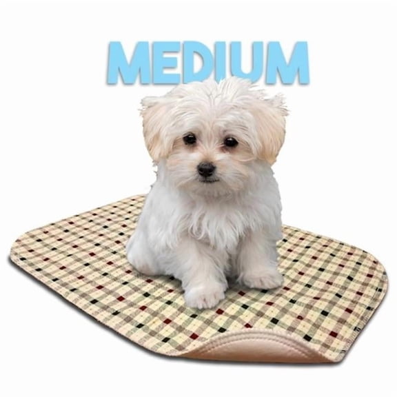 Lennypads 1824LPT 18 x 24 in. Medium Washable Pet Pad - Tan Plaid