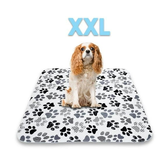 Lennypads 3636DLPB Lennypads Designer Washable Potty Pad XXL 36' x 36' Black/White Paw Print