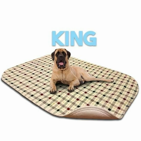 Lennypads 48 x 72 in. King Size Washable Pet Pad - Tan Plaid