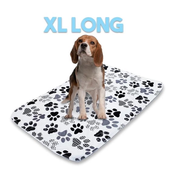 Lennypads 2436DLPB Lennypads Designer Washable Potty Pad XL Long 24'x36' Black/White Paw Print