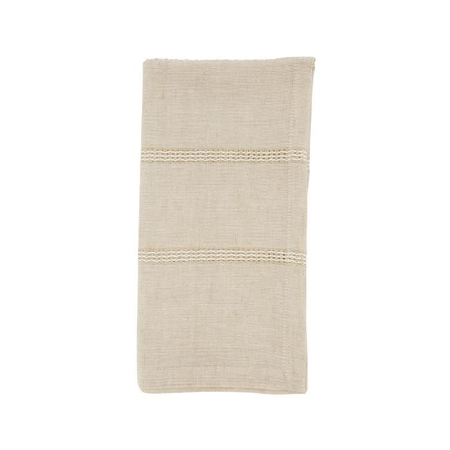 Natural Cotton Linen Stripe Napkin Set of 4