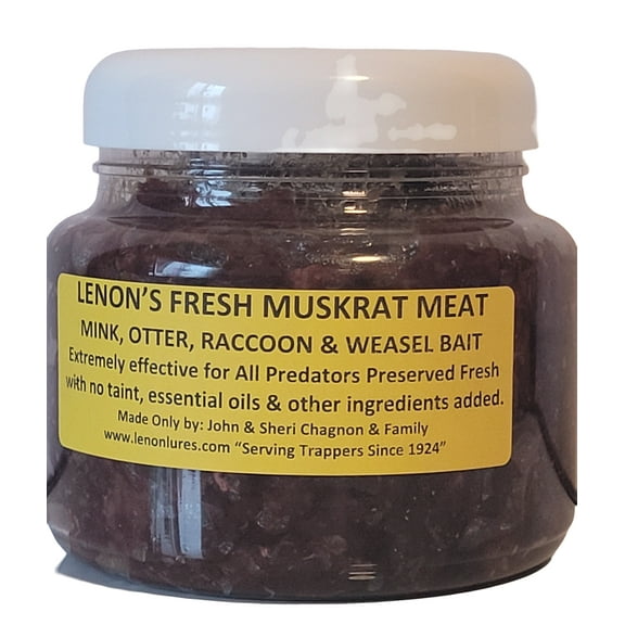 Lenon's Brand Fresh Preserved Muskrat Meat Bait Especially for Weasel, Mink & Otter
