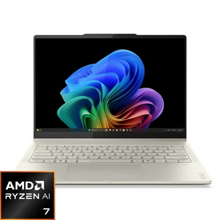 Lenovo - Yoga 7 2-in-1 - Copilot+ PC - 14" 2K OLED Touchscreen Laptop - AMD Ryzen AI 7 350 - 16GB Memory - 1TB SSD - Seashell