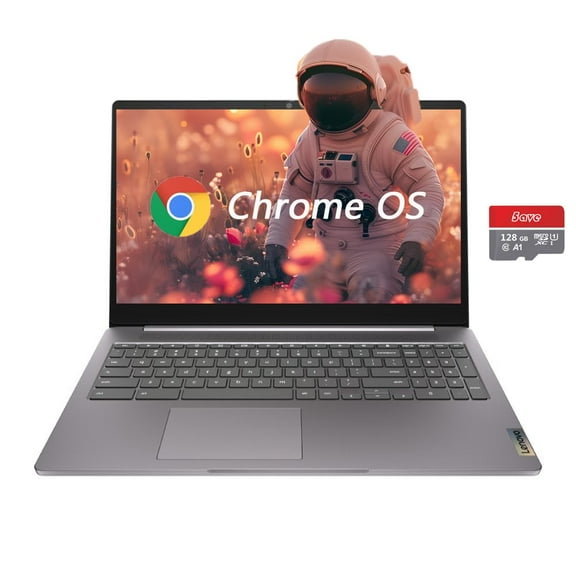 Lenovo 15.6" FHD Chromebook, IdeaPad 3i Laptop, Intel Celeron N4500, 4GB RAM, 192GB Storage(64GB eMMC + 5ave 128GB Flash Memory), Webcam, HDMI, Bluetooth, Chrome OS, Arctic Grey