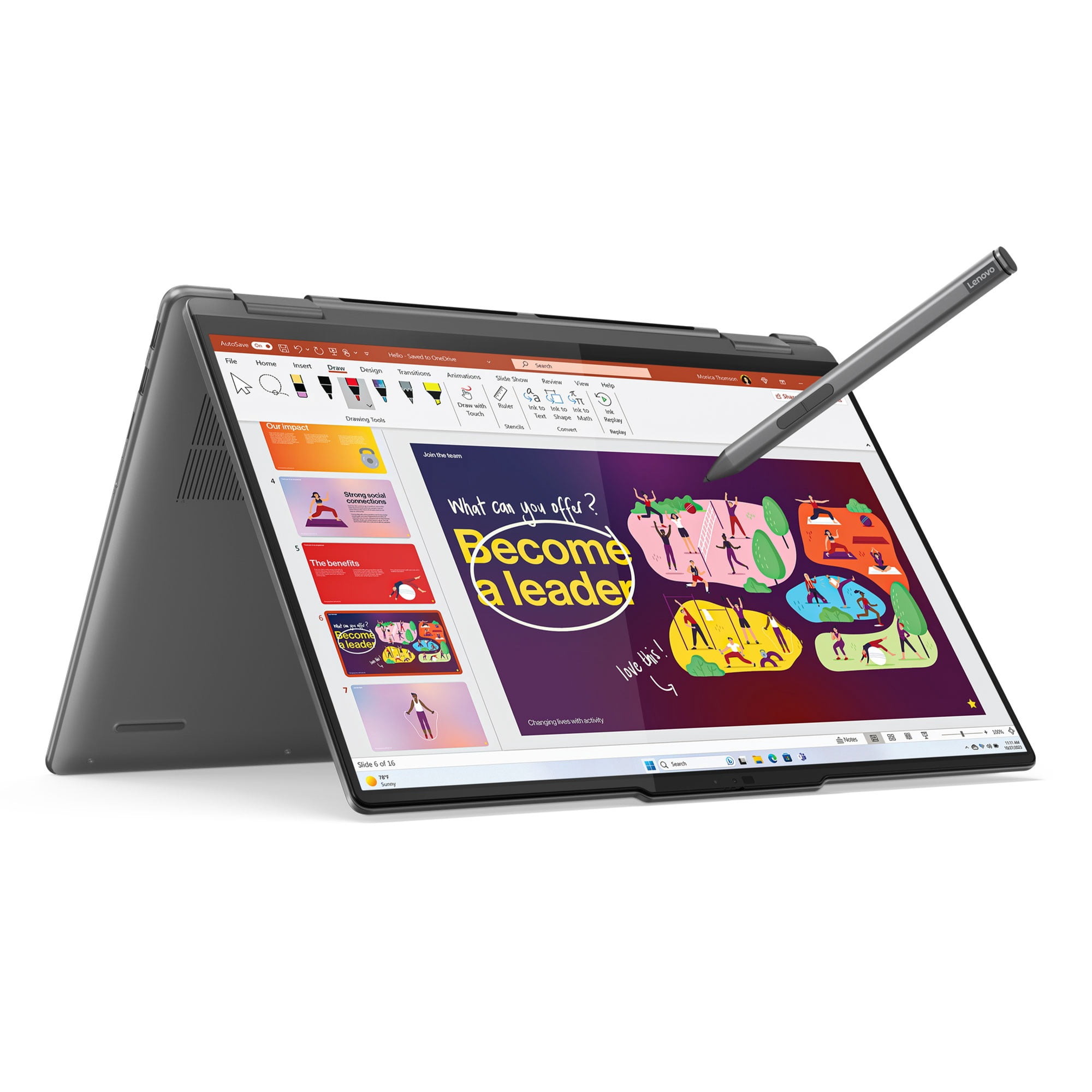 "Lenovo 16"" Touchscreen 2in1 Laptop, Intel Core 5 125U, 1TB SSD, Windows 11, Electronic Computer"
