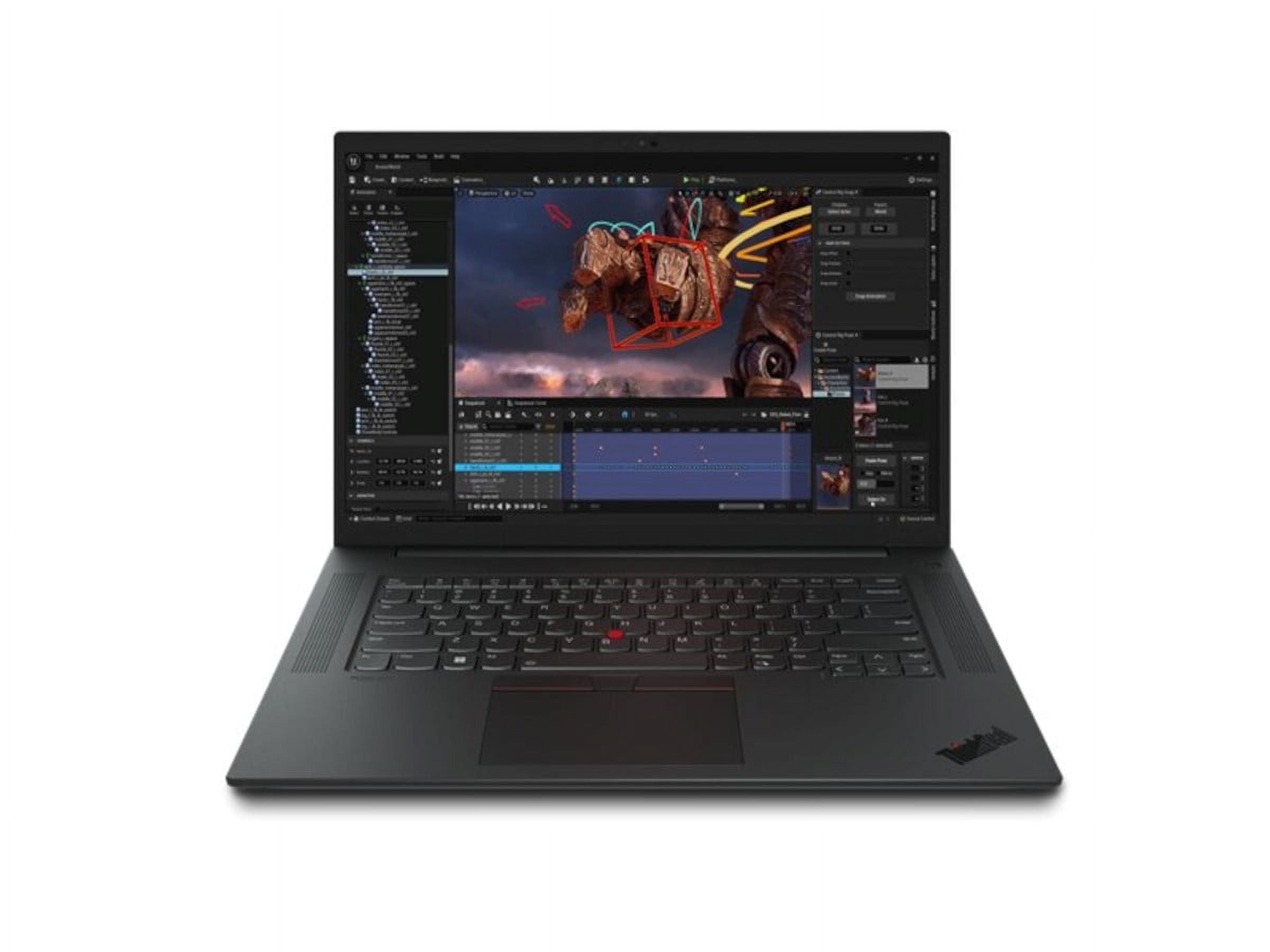 Lenovo ThinkPad P1 Gen 6 21FV - 180-degree hinge design - Intel Core i9 - 13900H / up to 5.4 GHz - vPro Enterprise - Win 11 Pro - RTX 2000 Ada - 32 GB RAM - 1 TB SSD TCG Opal Encryption 2, NVMe, Performance - 16" OLED touchscreen 3840 x 2400 (WQUXGA) - Wi-Fi 6E, Bluetooth - black weave - kbd: English - with 3 Years Lenovo Premier Support + 3 Years Lenovo Sealed Battery Add On