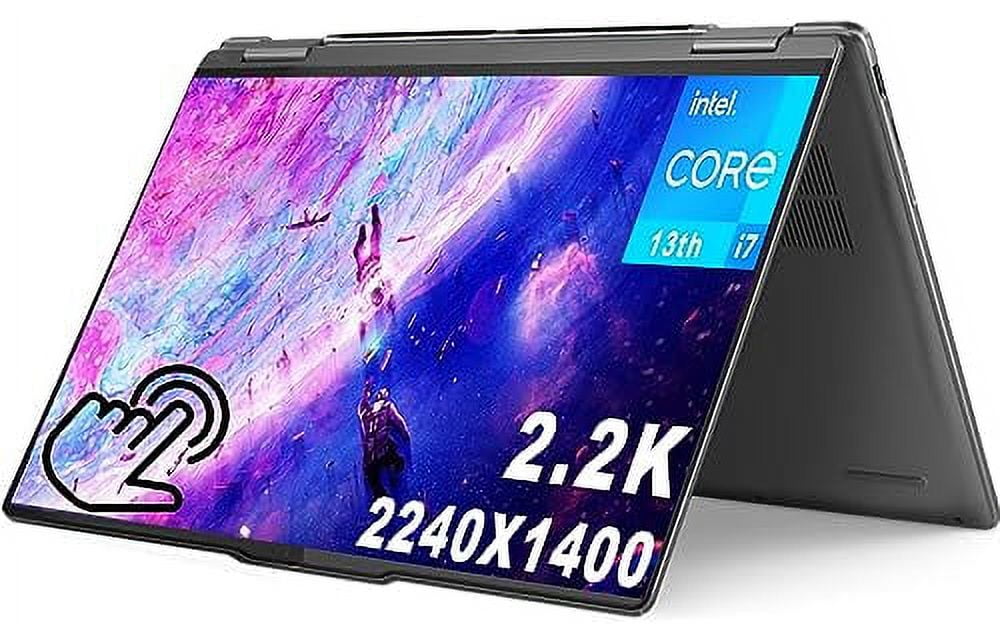 Lenovo 2023 Newest Yoga 7i 2-in-1 Laptop, 14" 2.2K Touchscreen, Intel 13th Gen Core i7-1355U, 16GB LPDDR5, 512GB SSD, Backlit KB, Fingerprint, WiFi 6E, Thunderbolt 4, 12H Battery Life, Windows 11 Home