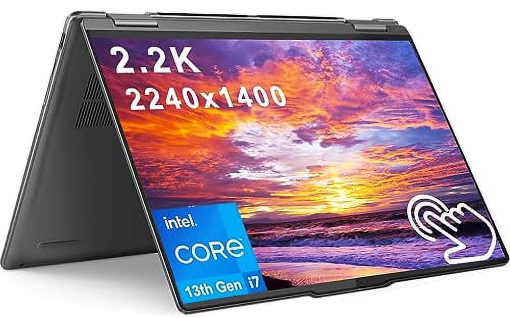 Lenovo 2023 Newest Yoga 7i 2-in-1 Laptop, 14" 2.2K Touchscreen, Intel 13th Gen Core i7-1355U, 16GB LPDDR5, 512GB SSD, Backlit KB, Fingerprint, WiFi 6E, Thunderbolt 4, 12H Battery Life, Windows 11 Home